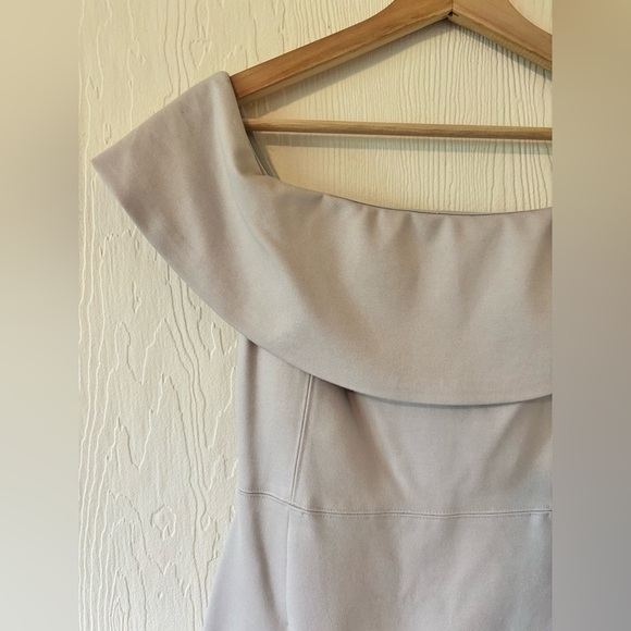 Babaton Aritzia Ruslan Cream Bardot Off Shoulder Bodycon Contour Midi Dress - Picture 14 of 17